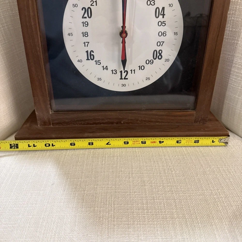 American Legion Wooden Mantle Quartex Clock 24 Hour‎ Military Clock